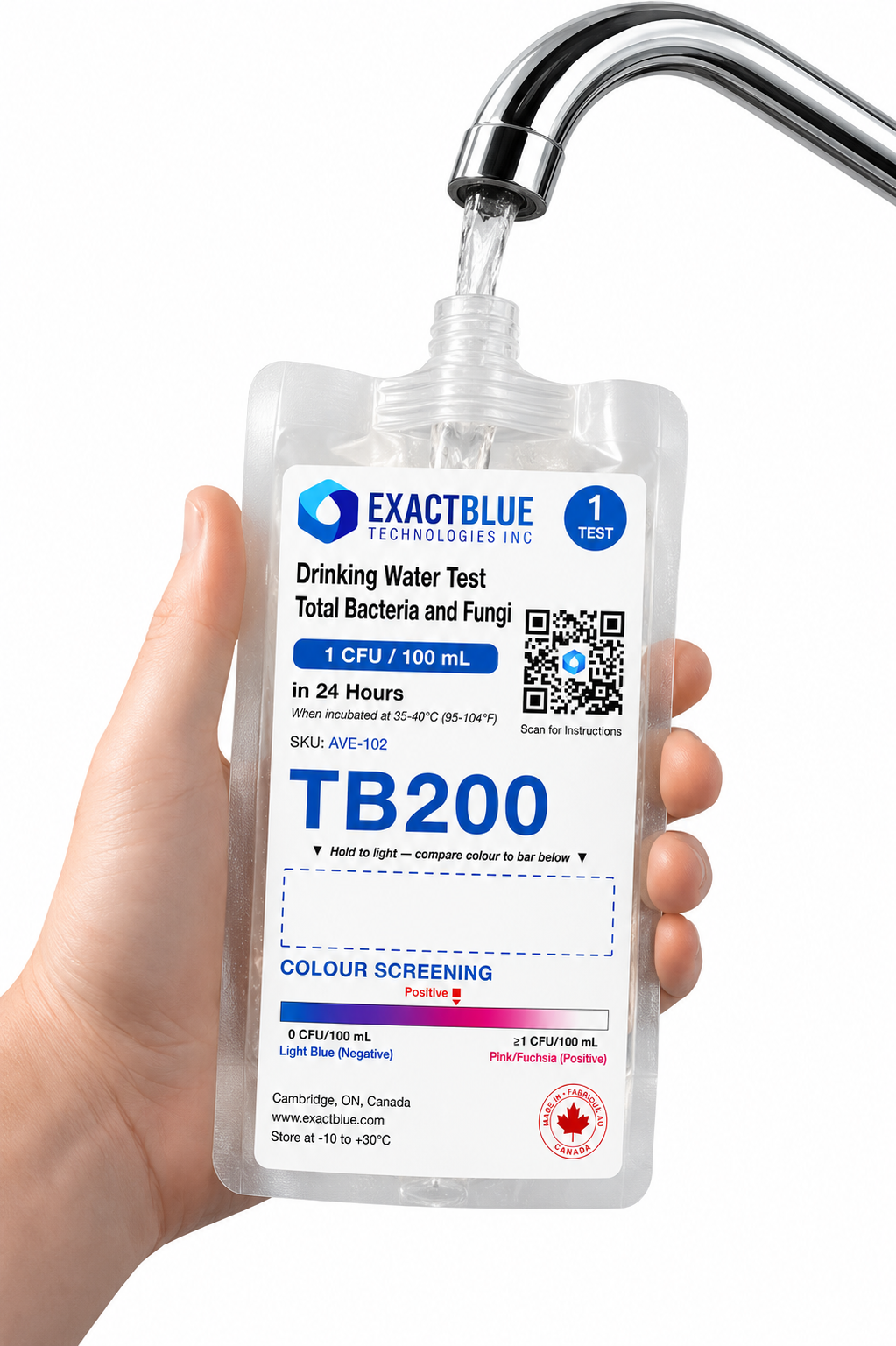 ExactBlue TB200 — Total Bacteria & Fungi Drinking Water Test