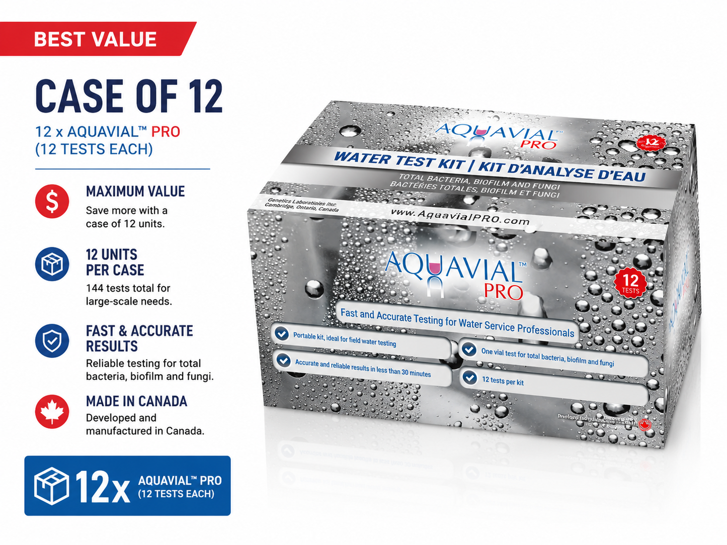 AquaVial PRO — 15-Minute Industrial Water Test Kit Total Bacteria