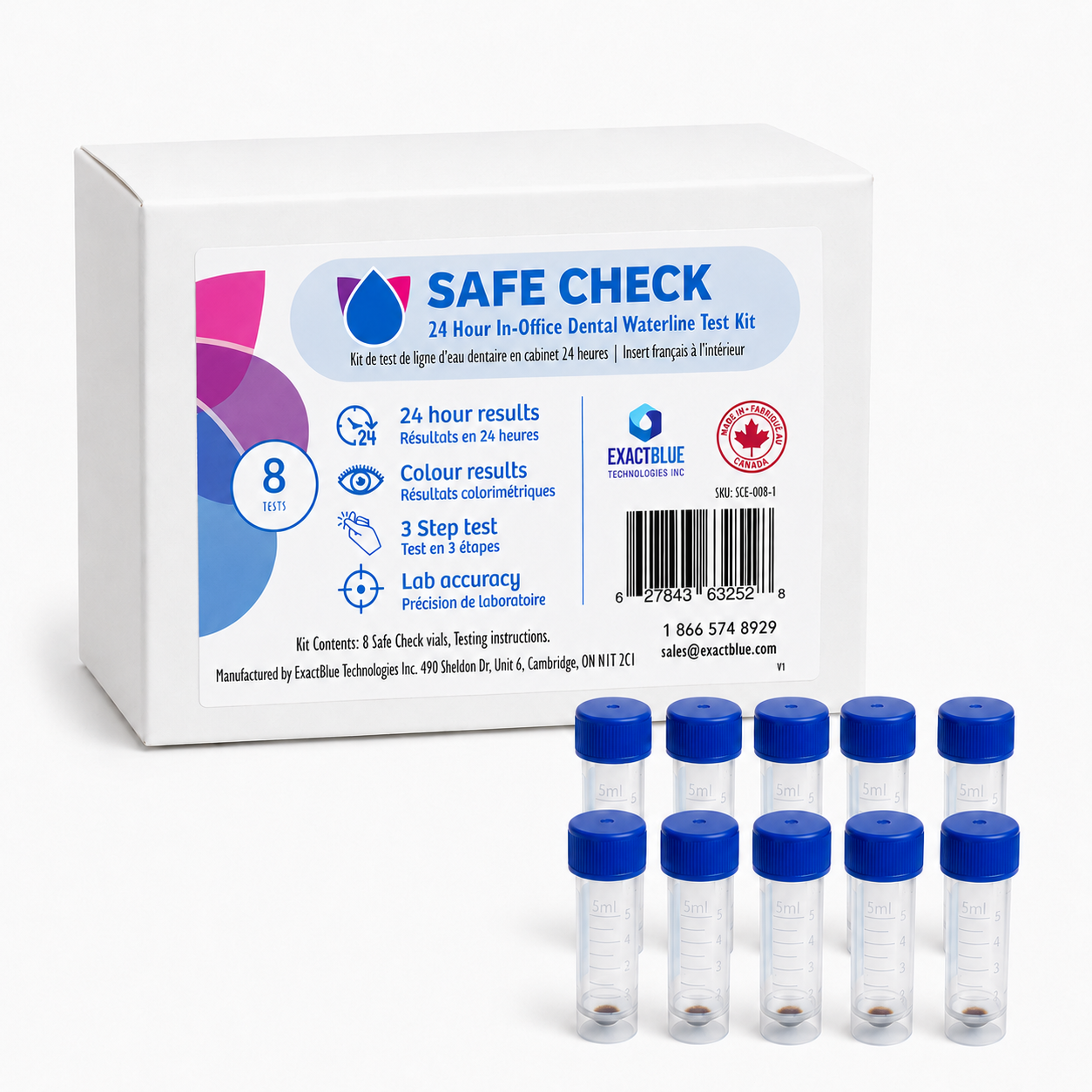 Safe Check - 24 Hour In-Office Dental Waterline Test Kit