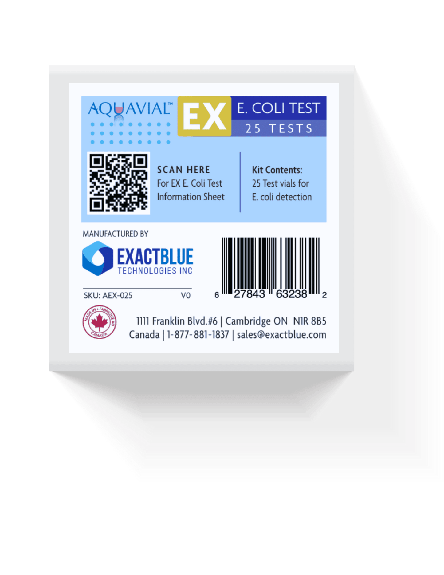 AquaVial EX E. coli Water Test Kit #2