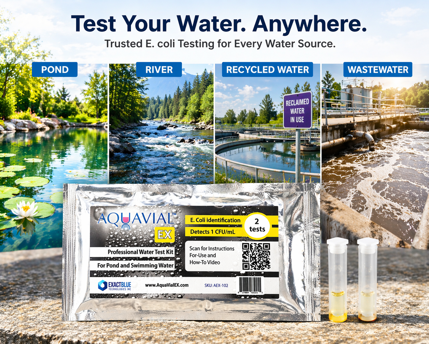 AquaVial EX E. coli Water Test Kit #5
